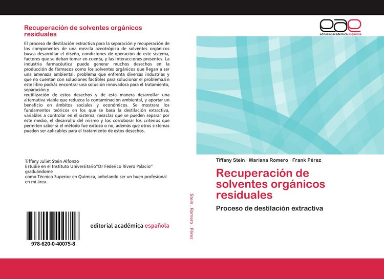 Produktbild: Recuperaci&oacute;n de solventes org&aacute;nicos residuales