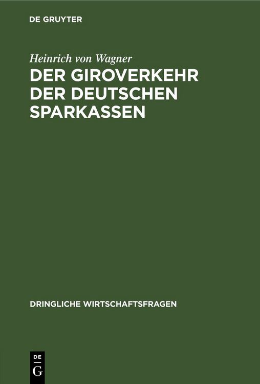 Produktbild: Der Giroverkehr der deutschen Sparkassen