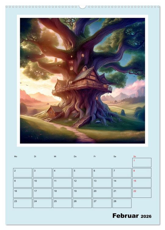Produktbild: Traumwelt Baumhaus (Wandkalender 2026 DIN A2 hoch), CALVENDO Monatskalender