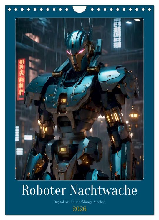 Produktbild: Roboter Nachtwache (Wandkalender 2026 DIN A4 hoch), CALVENDO Monatskalender