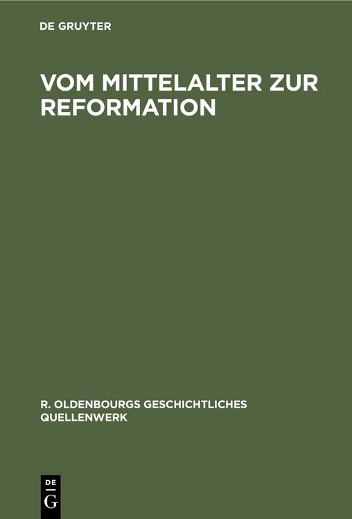 Produktbild: Vom Mittelalter zur Reformation