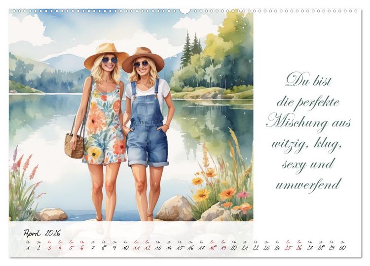 Produktbild: Beste Freundinnen (Wandkalender 2026 DIN A2 quer), CALVENDO Monatskalender