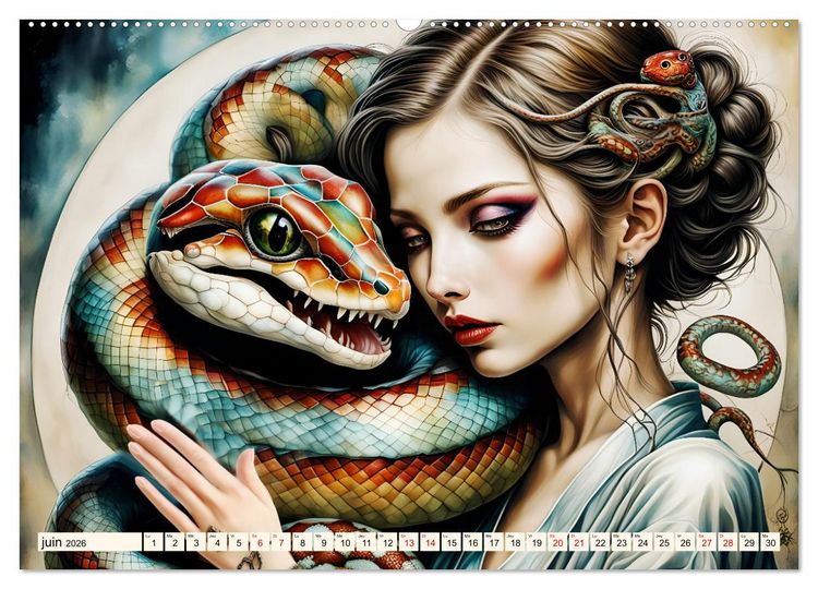 Produktbild: Adoratrice de serpents (Calendrier mural 2026 DIN A2 vertical), CALVENDO calendrier mensuel