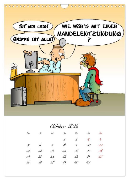 Produktbild: Trumix Cartoons - Gesundheit (Wandkalender 2026 DIN A3 hoch), CALVENDO Monatskalender