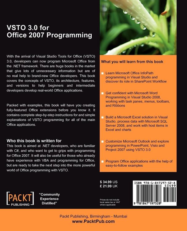 Produktbild: VSTO 3.0 for Office 2007 Programming