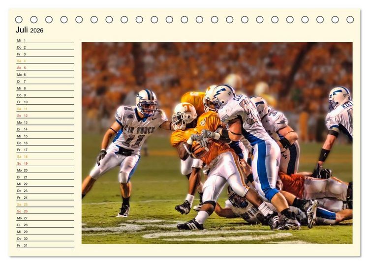 Produktbild: American Football - Taktik und Athletik (Tischkalender 2026 DIN A5 quer), CALVENDO Monatskalender