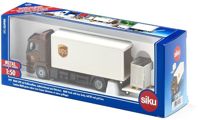 Produktbild: SIKU - MAN LKW mit Kofferaufbau und Ladebordwand
