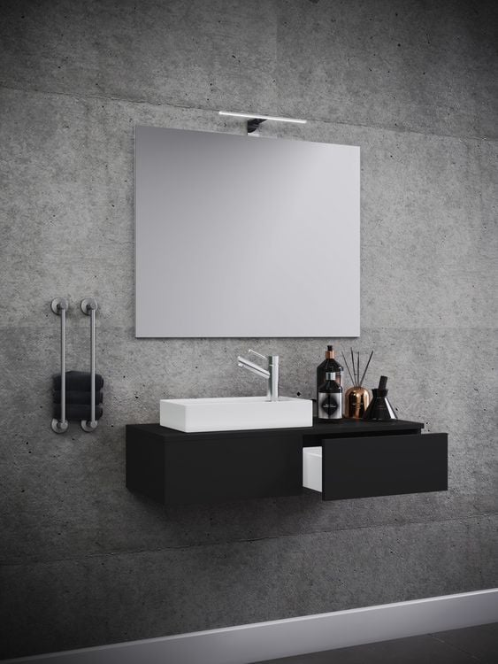 Produktbild: 3-tlg G&auml;ste WC Waschplatz Waschtisch Gudas Spiegel