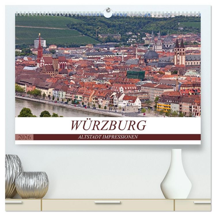 Produktbild: W&Uuml;RZBURG - ALTSTADT IMPRESSIONEN (hochwertiger Premium Wandkalender 2026 DIN A2 quer), Kunstdruck in Hochglanz