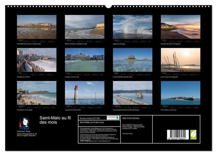 Produktbild: Saint-Malo au fil des mois (Calendrier mural 2026 DIN A2 vertical) calendrier de bureau