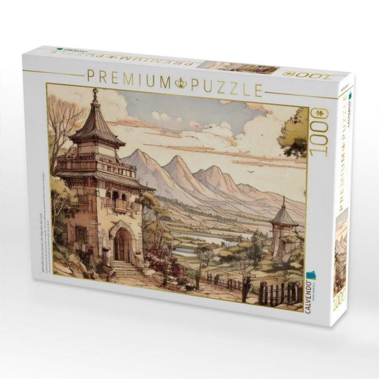 Produktbild: CALVENDO Puzzle Wehrhafte T&uuml;rme s&auml;umen den Weg &uuml;ber das Land. | 1000 Teile Lege-Gr&ouml;&szlig;e 64x48cm Foto-Puzzle f&uuml;r gl&uuml;ckliche Stunden