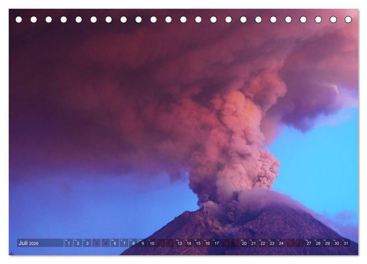 Produktbild: Vulkane - Magma, Lava, Eruptionen (Tischkalender 2026 DIN A5 quer), CALVENDO Monatskalender