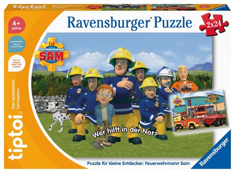 Produktbild: tiptoi&reg; Puzzle f&uuml;r kleine Entdecker: Feuerwehrmann Sam - 2x24 Teile