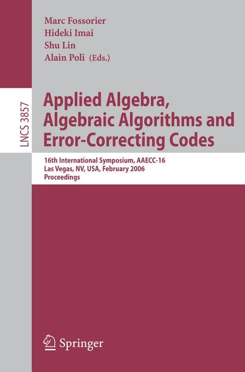 Produktbild: Applied Algebra, Algebraic Algorithms and Error-Correcting Codes