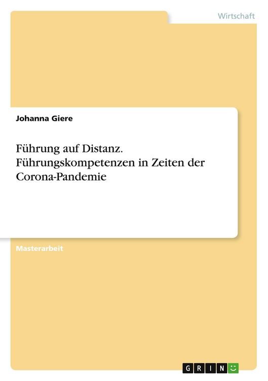 Produktbild: F&uuml;hrung auf Distanz. F&uuml;hrungskompetenzen in Zeiten der Corona-Pandemie