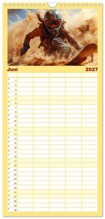 Produktbild: Familienplaner 2027 - Action pur - atemberaubende Hobbys mit 5 Spalten (Wandkalender, 21 x 45 cm) CALVENDO