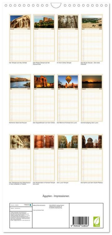 Produktbild: Familienplaner 2026 - &Auml;gypten - Impressionen mit 5 Spalten (Wandkalender, 21 x 45 cm) CALVENDO