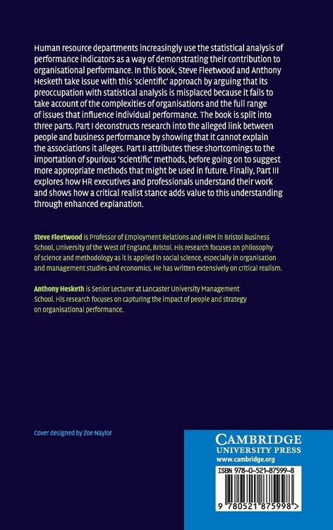 Produktbild: Explaining the Performance of Human Resource Management