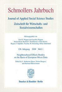 Produktbild: Neighbourhood Effects Studies on the Basis of European Micro Data.