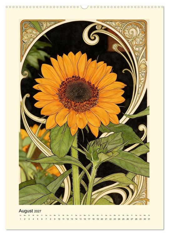 Produktbild: Bl&uuml;ten im reinsten Jugenstil (hochwertiger Premium Wandkalender 2027 DIN A2 hoch), Kunstdruck in Hochglanz