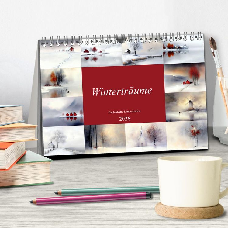 Produktbild: Wintertr&auml;ume &ndash; Zauberhafte Landschaften (Tischkalender 2026 DIN A5 quer), CALVENDO Monatskalender