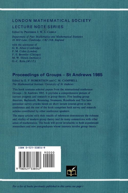 Produktbild: Proceedings of Groups-St. Andrews, 1985