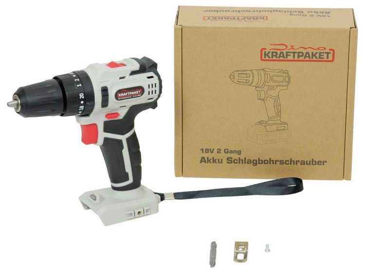 Produktbild: Dino KRAFTPAKET 18V-45Nm-23-630W 130230 Akku-Schlagbohrschrauber 18 V b&uuml;rstenlos, ohne Akku, ohne Ladeger&auml;t