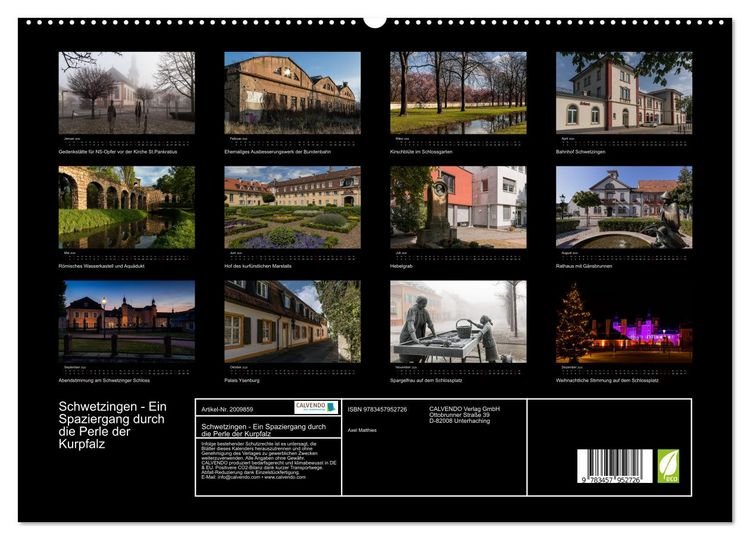Produktbild: Schwetzingen - Ein Spaziergang durch die Perle der Kurpfalz (hochwertiger Premium Wandkalender 2026 DIN A2 quer), Kunstdruck in Hochglanz