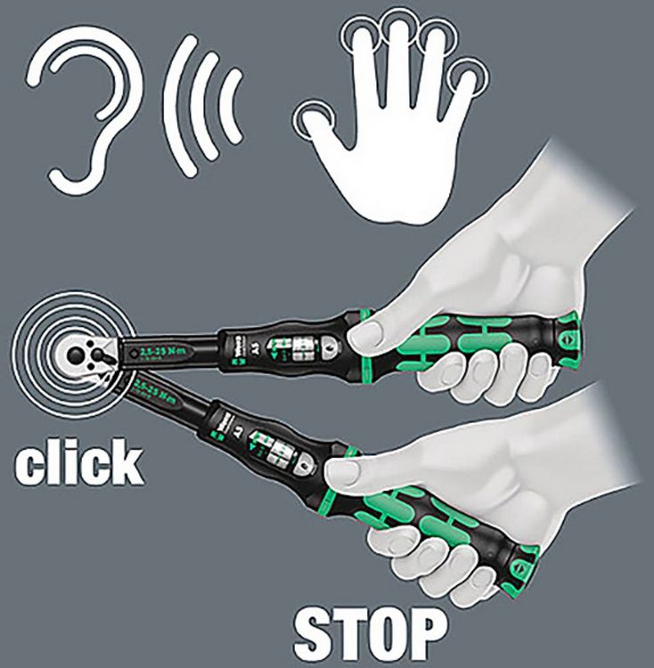 Produktbild: Wera Click-Torque B 1 05075610001 Drehmomentschl&uuml;ssel mit Umschaltknarre 3/8" (10 mm) 10 - 50 Nm