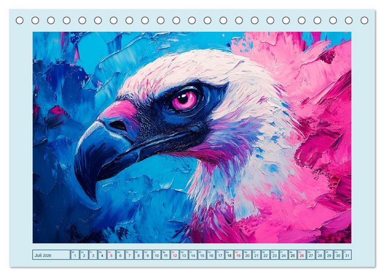 Produktbild: Greifv&ouml;gel. Majest&auml;tische Luftakrobaten in &Ouml;loptik (Tischkalender 2026 DIN A5 quer), CALVENDO Monatskalender