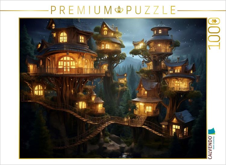 Produktbild: CALVENDO Puzzle Ein Motiv aus dem Kalender "Baumh&auml;user - Traumhafte Luftschl&ouml;sser" | 1000 Teile Lege-Gr&ouml;&szlig;e 64x48cm Foto-Puzzle f&uuml;r gl&uuml;ckliche Stunden