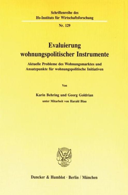 Bild vom Artikel Evaluierung wohnungspolitischer Instrumente. vom Autor Karin Behring