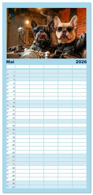 Produktbild: Familienplaner 2026 - HUNDE-SELFIES Tierischer Outdoorspa&szlig; mit 5 Spalten (Wandkalender, 21 x 45 cm) CALVENDO