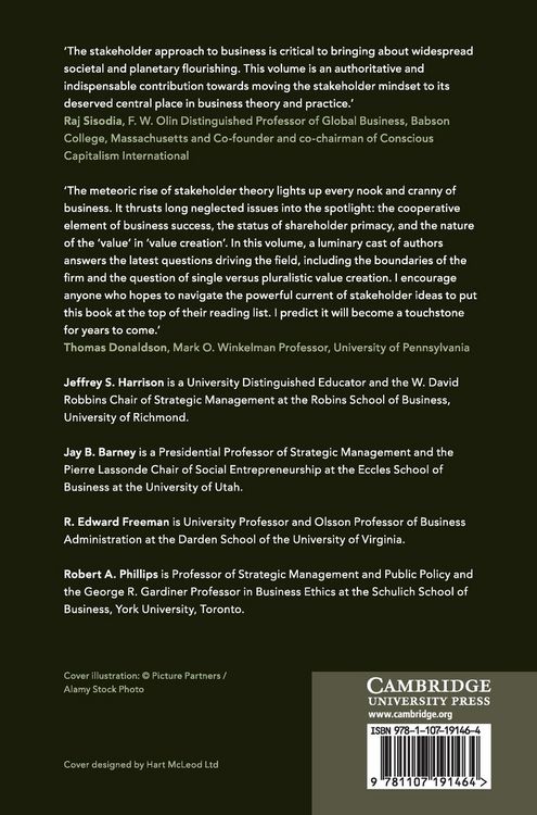 Produktbild: The Cambridge Handbook of Stakeholder Theory
