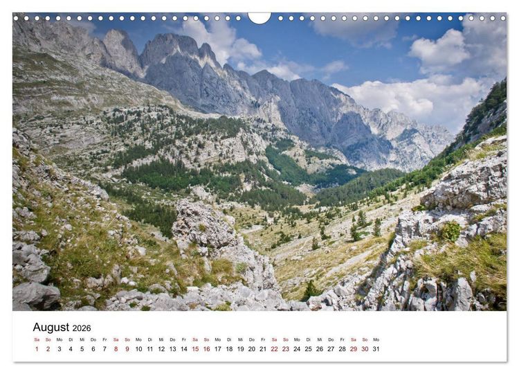 Produktbild: Verfluchtes Gebirge - Peaks of the Balkans - Wandern im Prokletije-Gebirge, Kosovo, Montenegro, Albanien (Wandkalender 2026 DIN A3 quer), CALVENDO Monatskalender