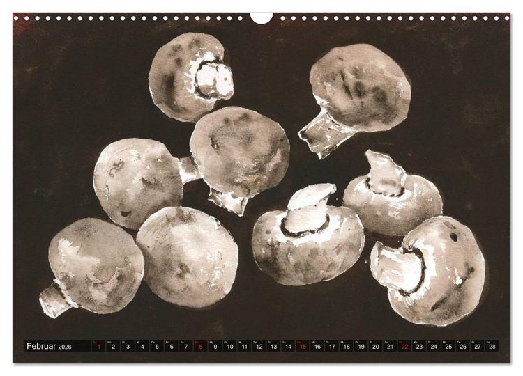 Produktbild: Pilze in Aquarell (Wandkalender 2026 DIN A3 quer), CALVENDO Monatskalender