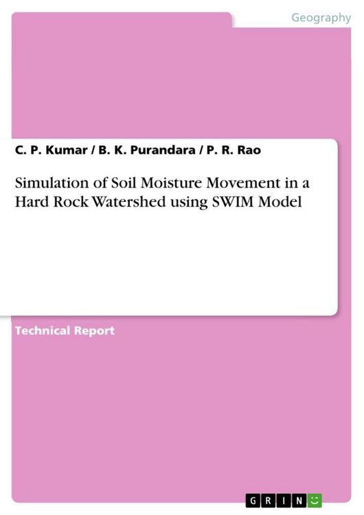 Produktbild: Simulation of Soil Moisture Movement in a Hard Rock Watershed using SWIM Model