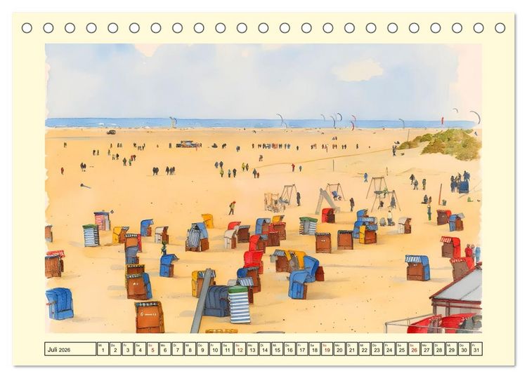 Produktbild: BORKUM Perle der Nordsee (Tischkalender 2026 DIN A5 quer), CALVENDO Monatskalender