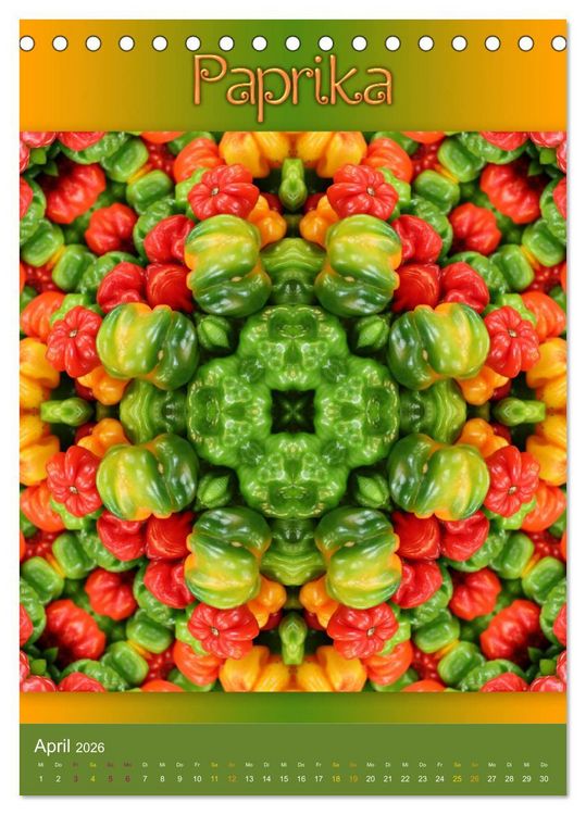 Produktbild: Kulinarische Mandalas (Tischkalender 2026 DIN A5 hoch), CALVENDO Monatskalender