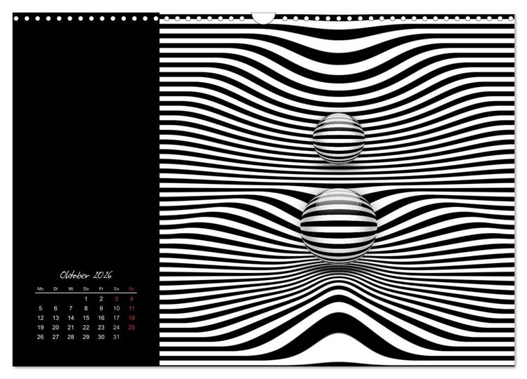 Produktbild: Optische Kunst im Quadrat (Wandkalender 2026 DIN A3 quer), CALVENDO Monatskalender
