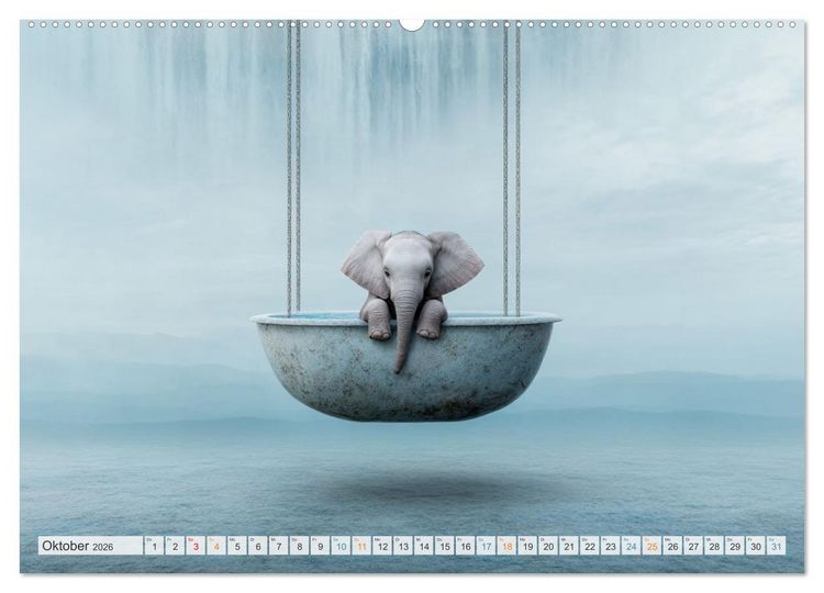 Produktbild: Wasserschlacht mit Flauschalarm (hochwertiger Premium Wandkalender 2026 DIN A2 quer), Kunstdruck in Hochglanz