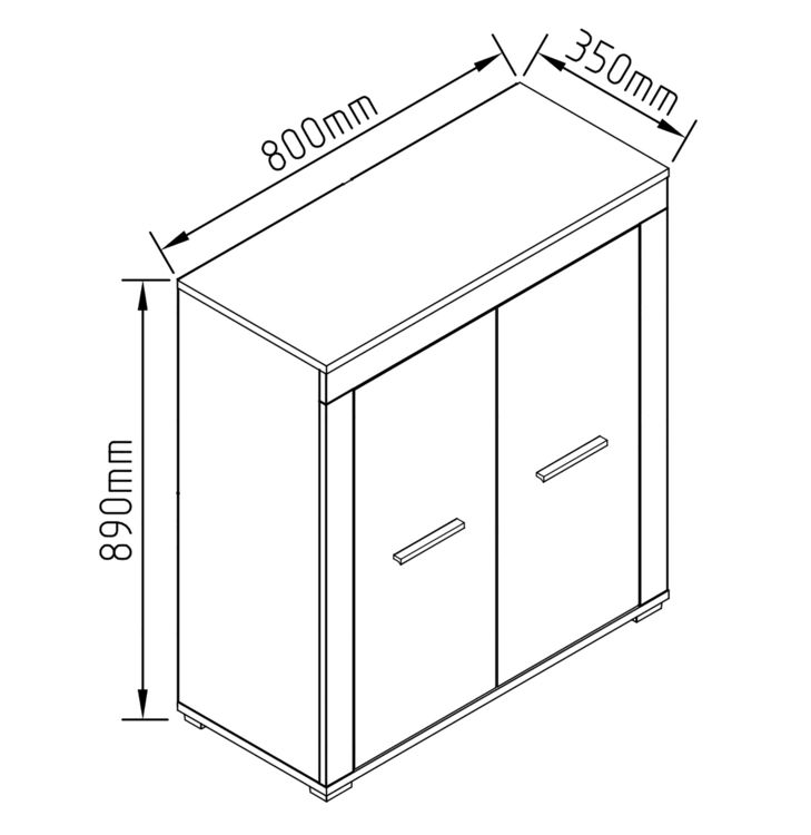 Produktbild: Holz Kommode Sideboard Anrichte Usilo 2 Dreht&uuml;ren