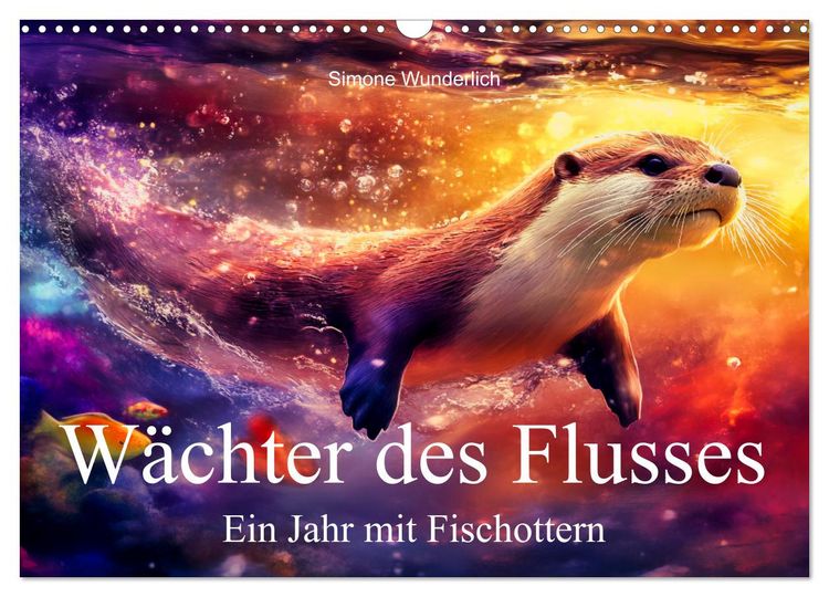 Produktbild: W&auml;chter des Flusses - Ein Jahr mit Fischottern (Wandkalender 2026 DIN A3 quer), CALVENDO Monatskalender