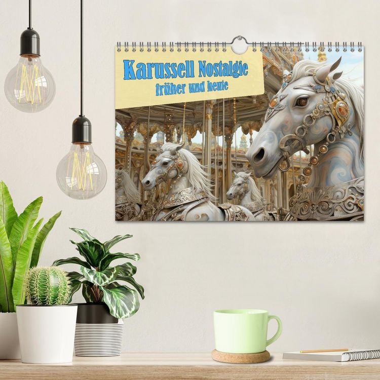 Produktbild: Karussell Nostalgie fr&uuml;her und heute (Wandkalender 2026 DIN A4 quer), CALVENDO Monatskalender