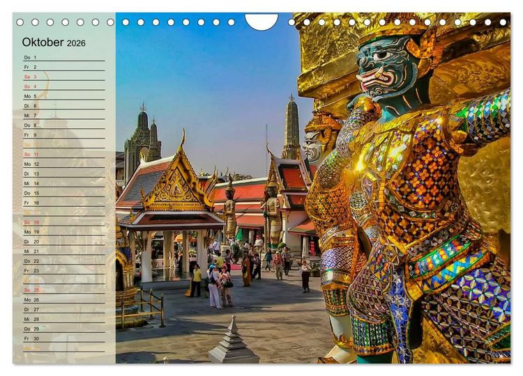 Produktbild: Bangkok - K&ouml;nigreich Thailand (Wandkalender 2026 DIN A4 quer), CALVENDO Monatskalender