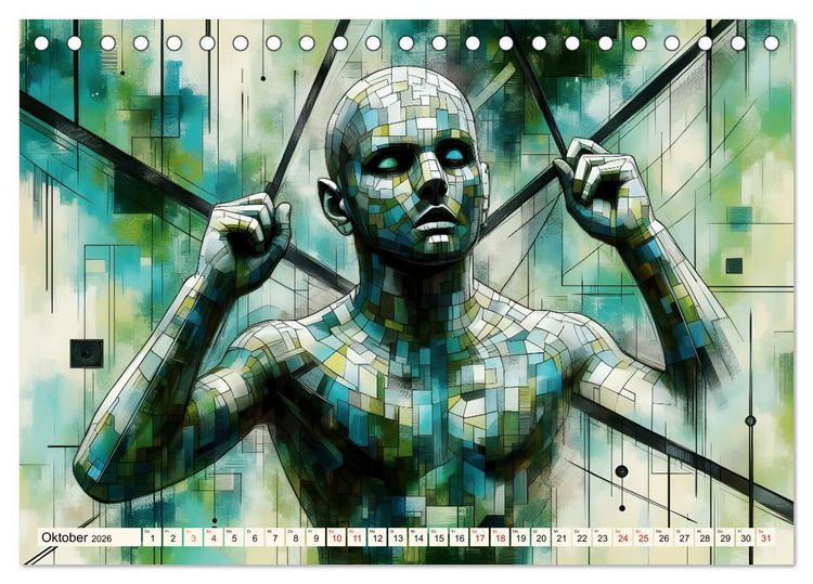 Produktbild: Kubistische Emotionen (Tischkalender 2026 DIN A5 quer), CALVENDO Monatskalender