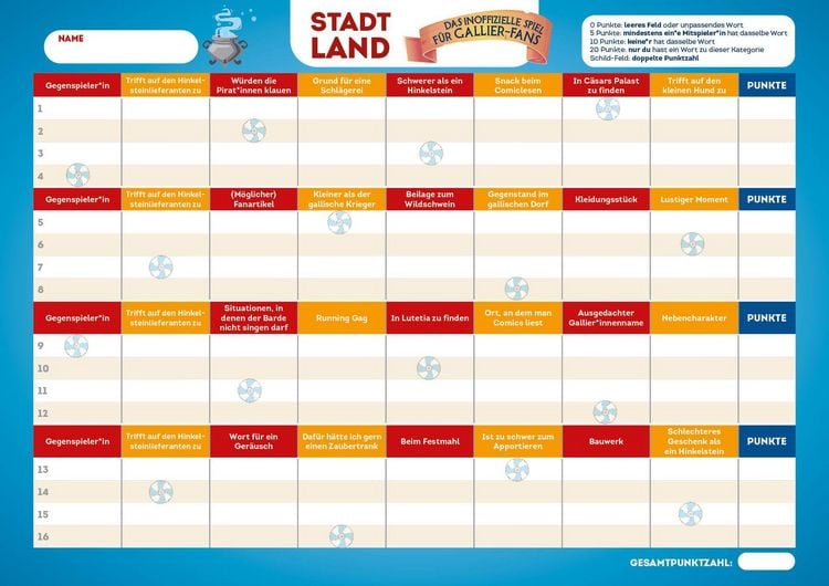 Produktbild: Stadt, Land, das inoffizielle Spiel f&uuml;r Gallier-Fans &ndash; Der Spieleklassiker zur beliebten Comicreihe
