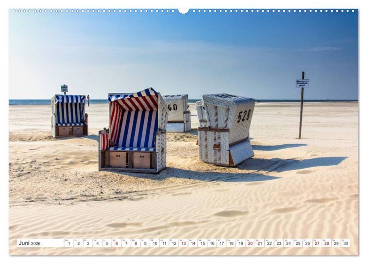 Produktbild: ST. PETER ORDING Strand und Meer (hochwertiger Premium Wandkalender 2026 DIN A2 quer), Kunstdruck in Hochglanz