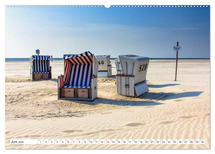 Produktbild: ST. PETER ORDING Strand und Meer (Wandkalender 2026 DIN A2 quer), CALVENDO Monatskalender