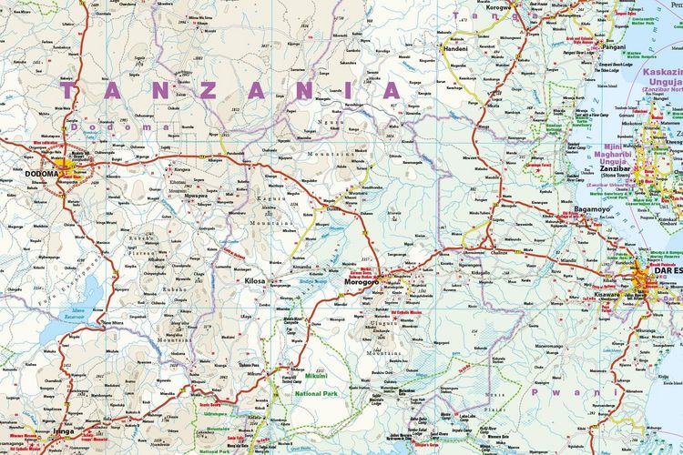 Produktbild: Reise Know-How Landkarte Tansania, Ruanda, Burundi | Tanzania, Ruanda, Burundi (1:1.200.000)